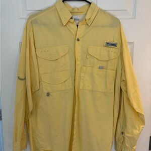 Columbia Yellow Casual Button Down Shirt